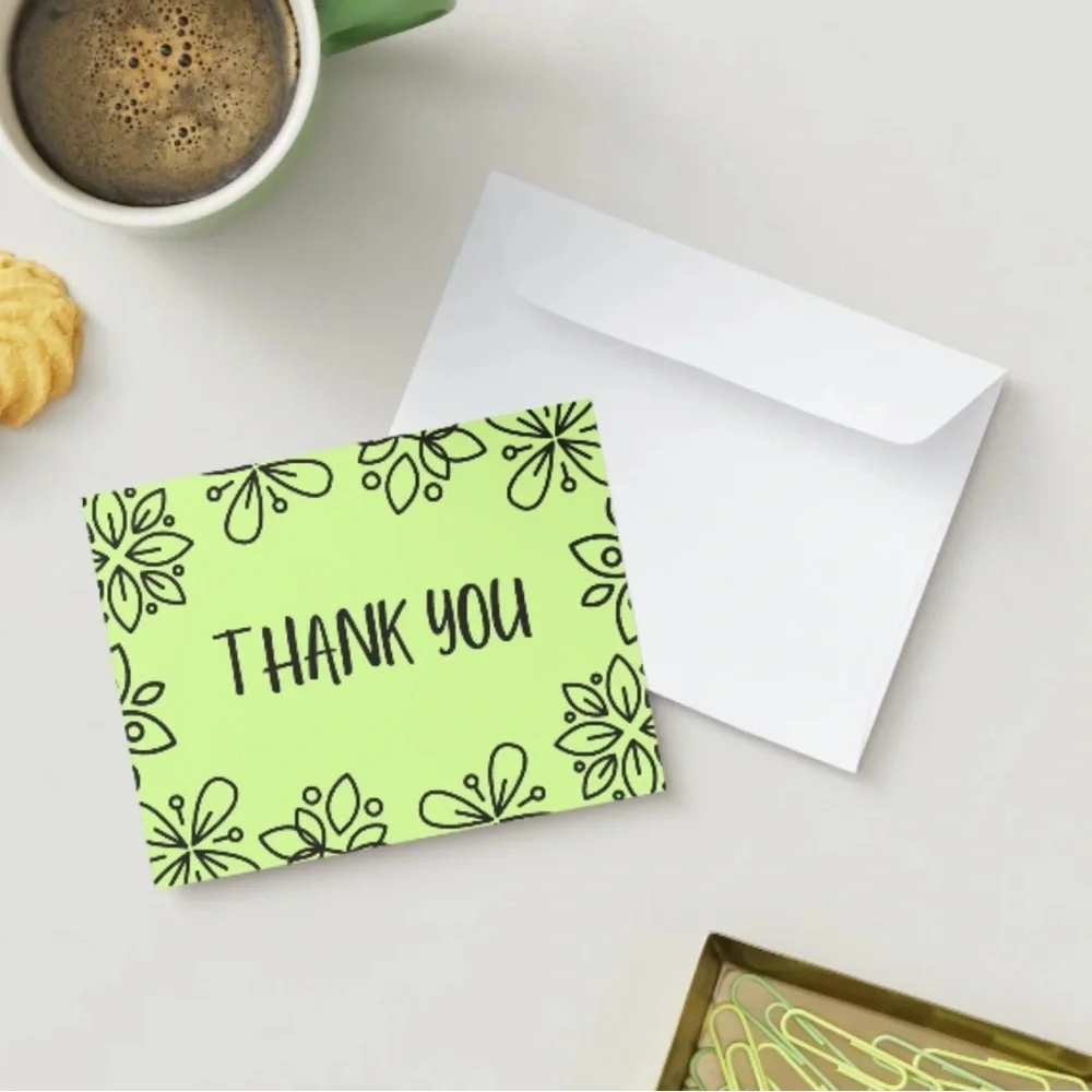 Set of 10 Lime Thank You Postcards